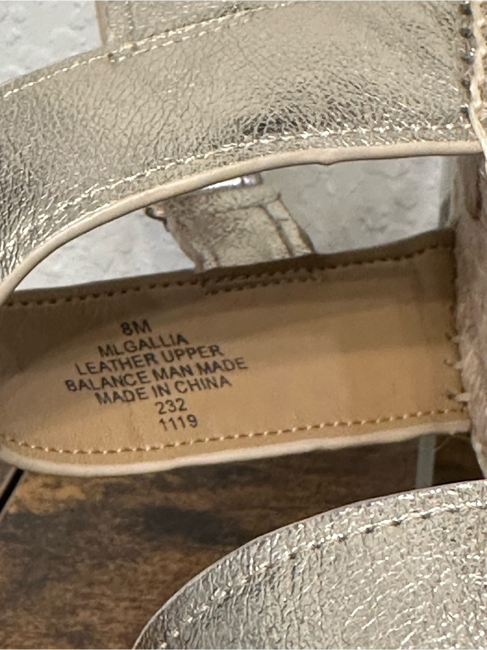 Marc Fisher LTD Gallia Gold Metallic Platform Espadrille Sandals Size 8 - Picture 6 of 10